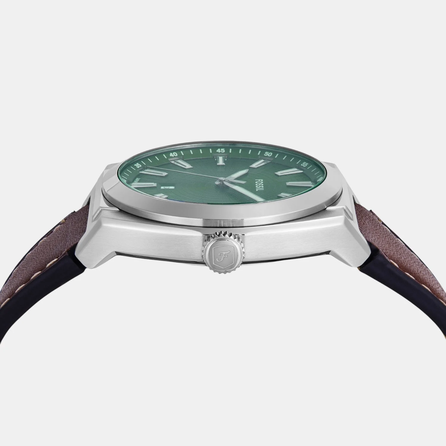 Everett Men Quartz Green Dial Analog Leather Watch FS6080SET - Image 4