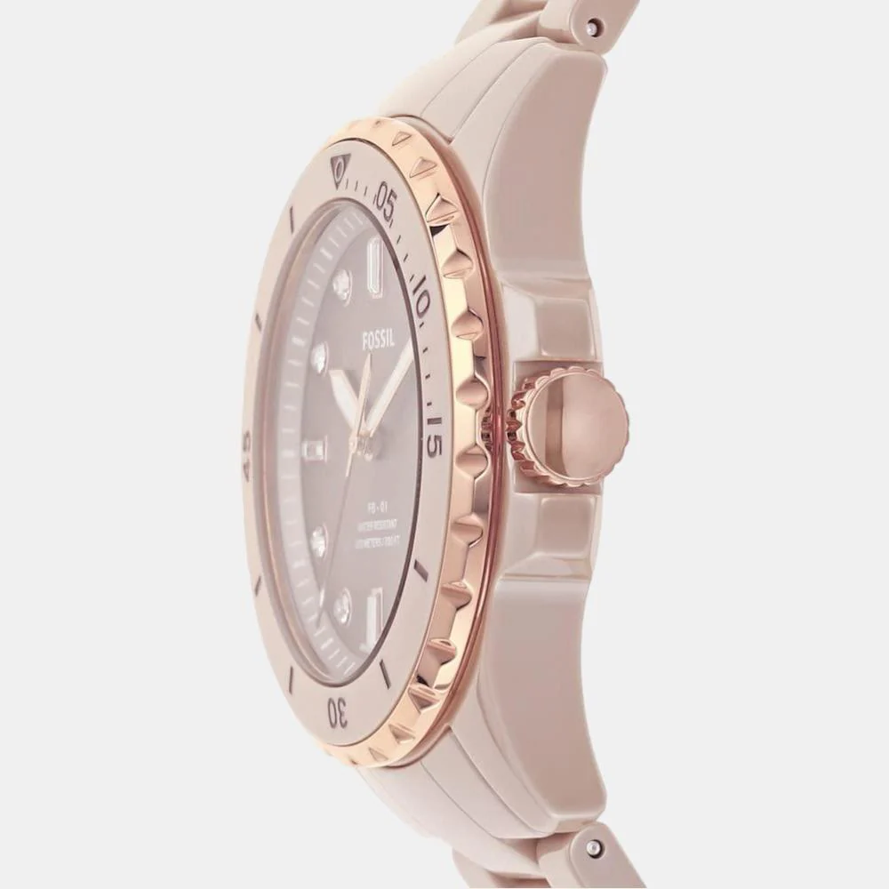 Fb-01 Women Quartz Salted Caramel Dial Analog Ceramic Watch CE1111 - Image 4