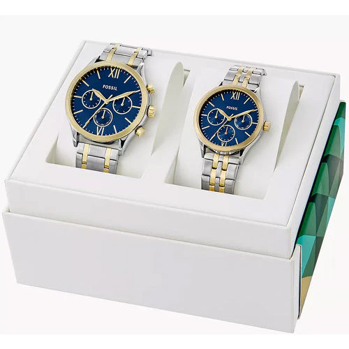 Fossil Fenmore Blue Dial Pair 44mm & 36mm BQ2900SET - Image 4