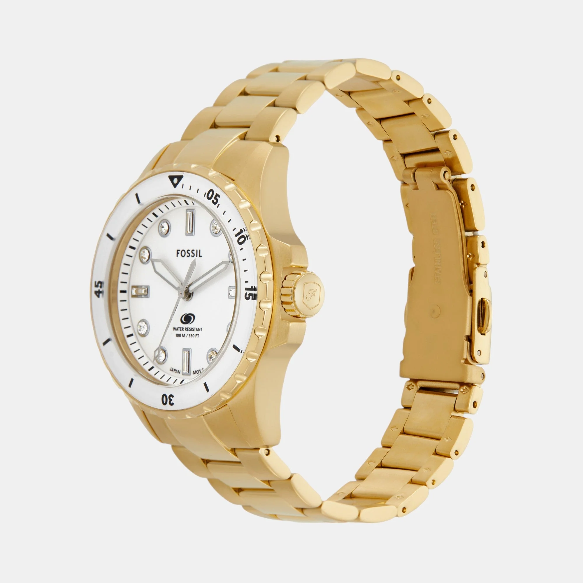 Fossil Blue Dive Women Quartz White Dial Analog Stainless Steel Watch ES5350 - Image 4