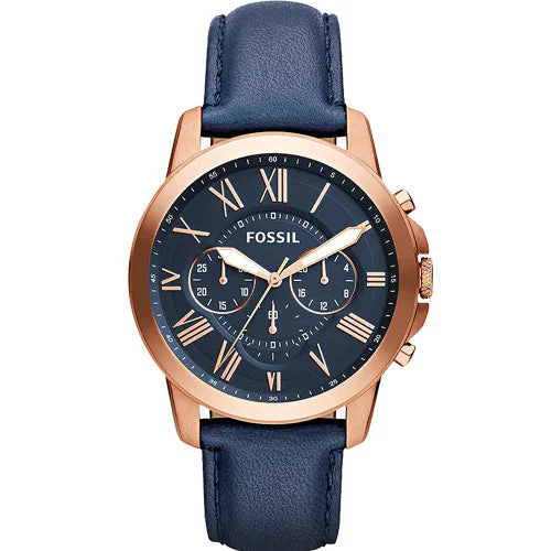 Fossil Grant Blue Dial & Strap 44 MM Watch for Men