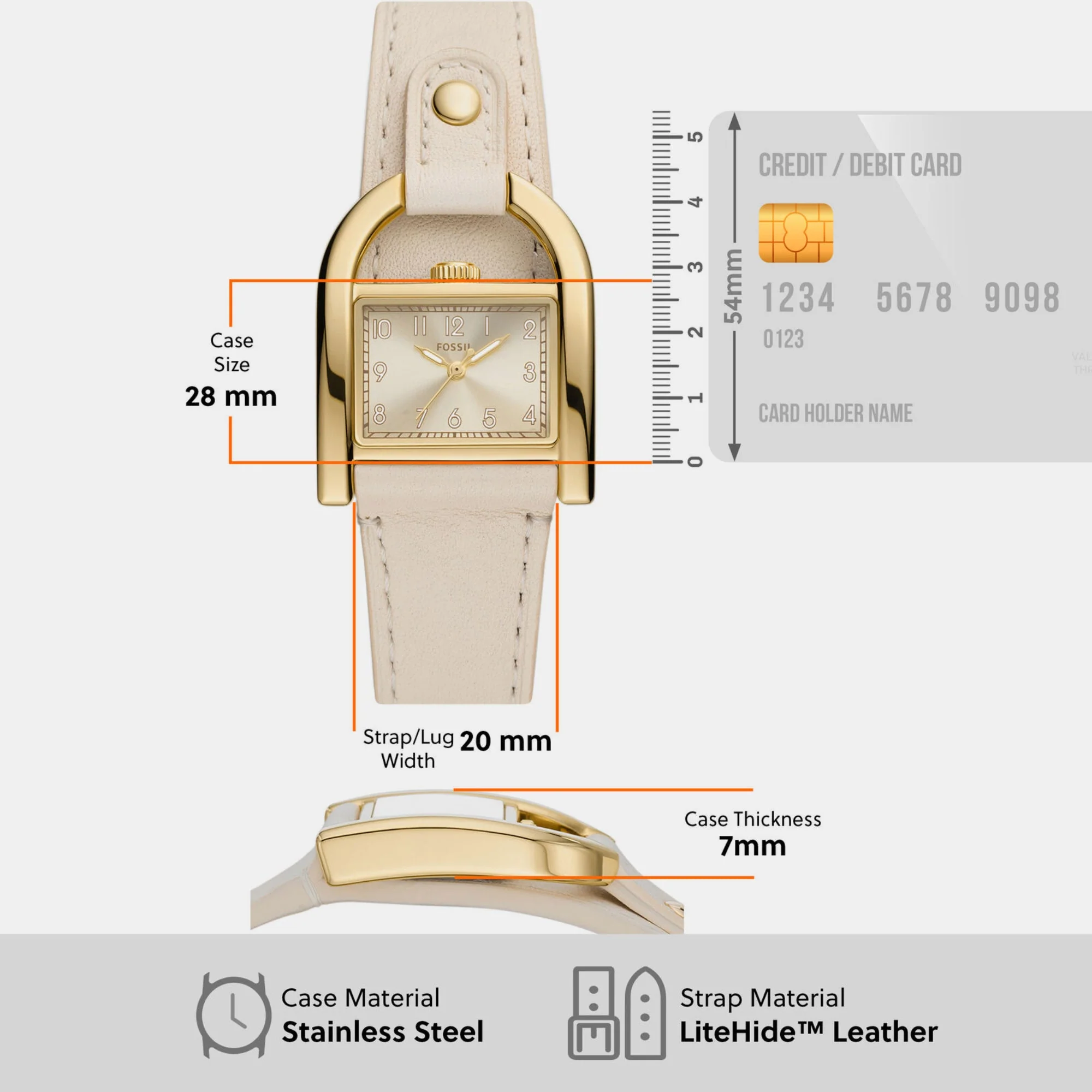 Harwell Women Quartz Gold Dial Analog Leather Watch ES5280 - Image 4