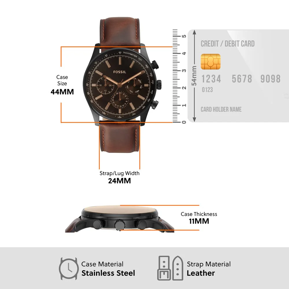 Fossil Sullivan Black Dial Men 44mm - Image 3