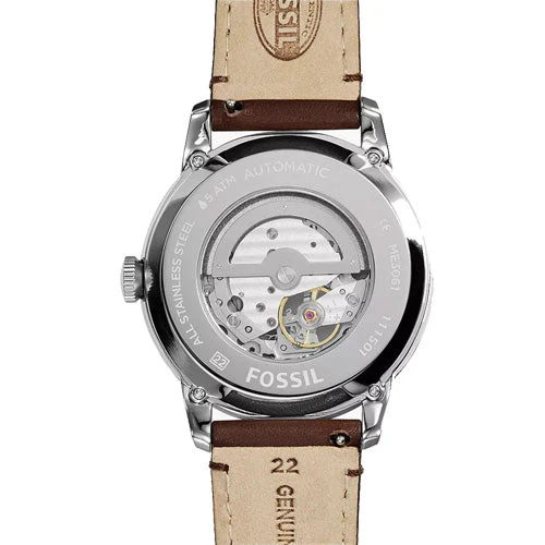 Fossil Townsman Black Dial & Brown Leather Strap Watch for Men - Image 2