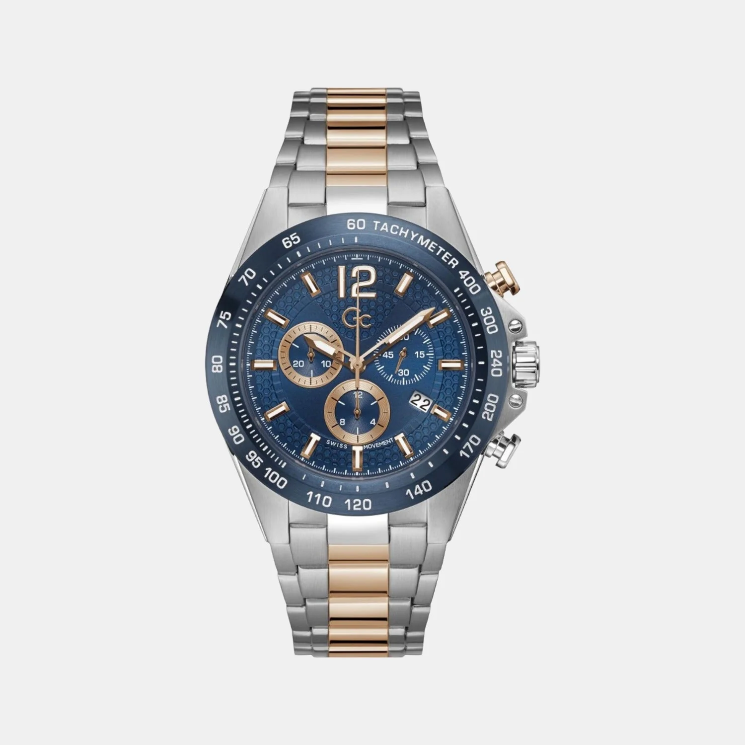 Audacious Chrono Men Quartz Blue Dial Chronograph Stainless Steel Watch Z07004G7MF