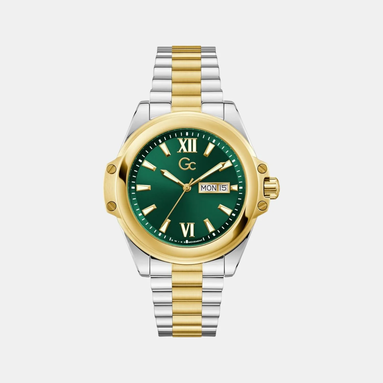Bolt Men Quartz Green Dial Analog Stainless Steel Watch Z60002G9