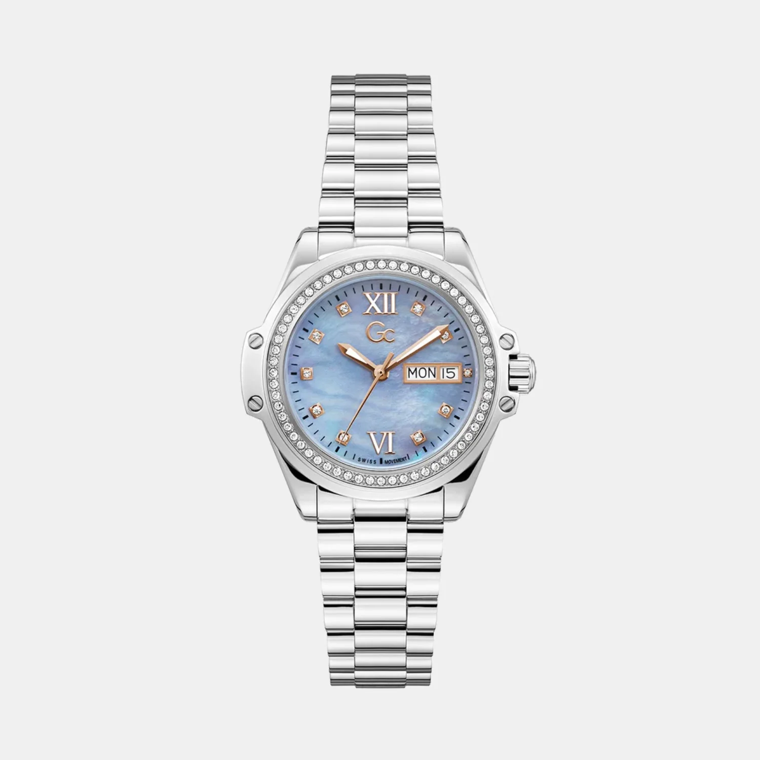 Bolt Women Quartz Blue Mother Of Pearl Dial Analog Stainless Steel Watch Z53003L7