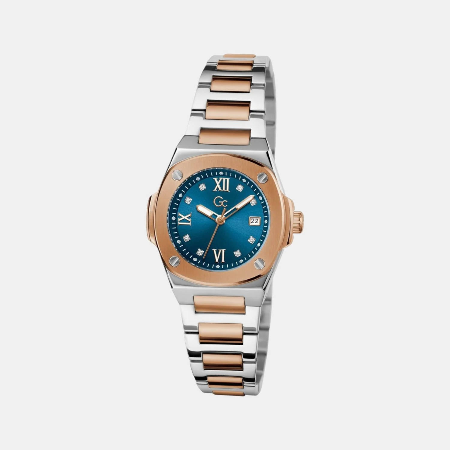 Gc Coussin Shape Mini Women Quartz Blue Dial Analog Stainless Steel Watch Z12011L7 - Image 3