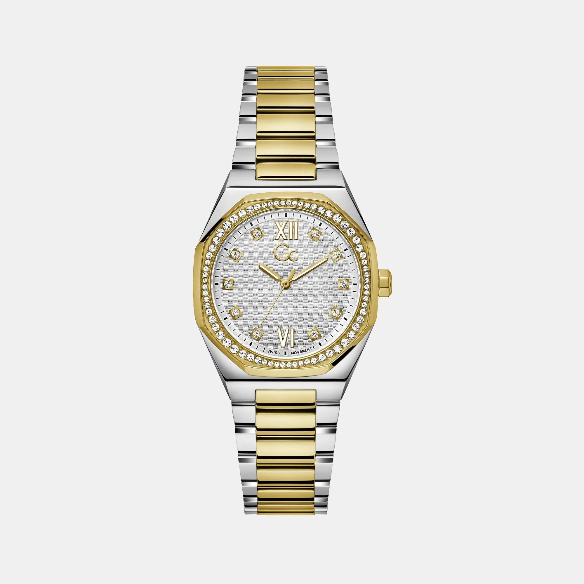 Coussin Sleek Lady Women Quartz White Dial Analog Stainless Steel Watch Z25002L1MF