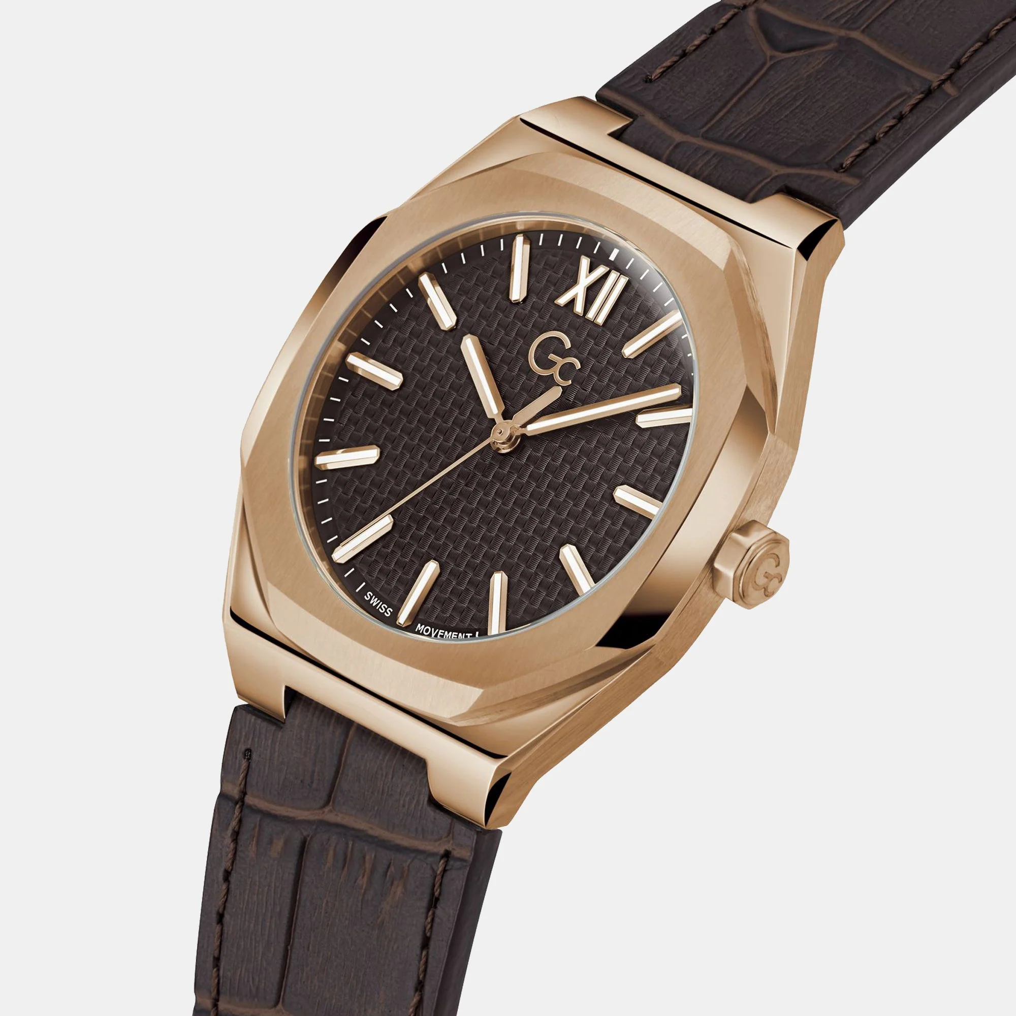 Coussin Sleek Men Quartz Brown Dial Analog Leather Watch Z26005G4MF - Image 5