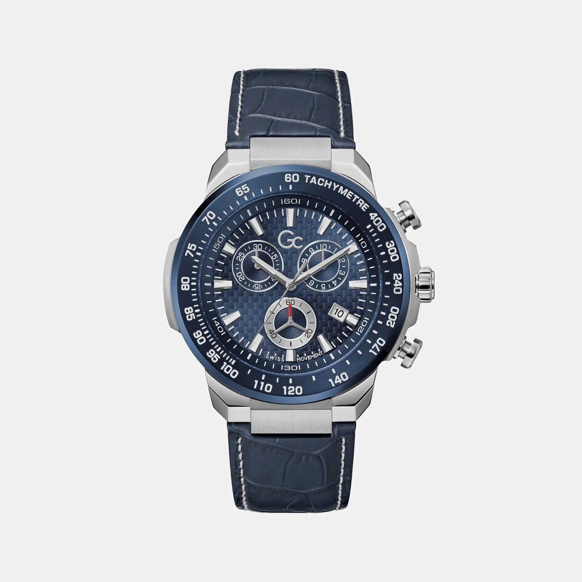 First Class Chrono Men Quartz Blue Dial Chronograph Leather Watch Z35004G7MF