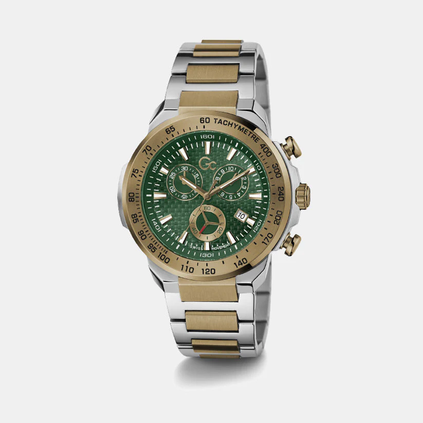 First Class Men Quartz Green Dial Chronograph Stainless Steel Watch Z35002G9MF - Image 2