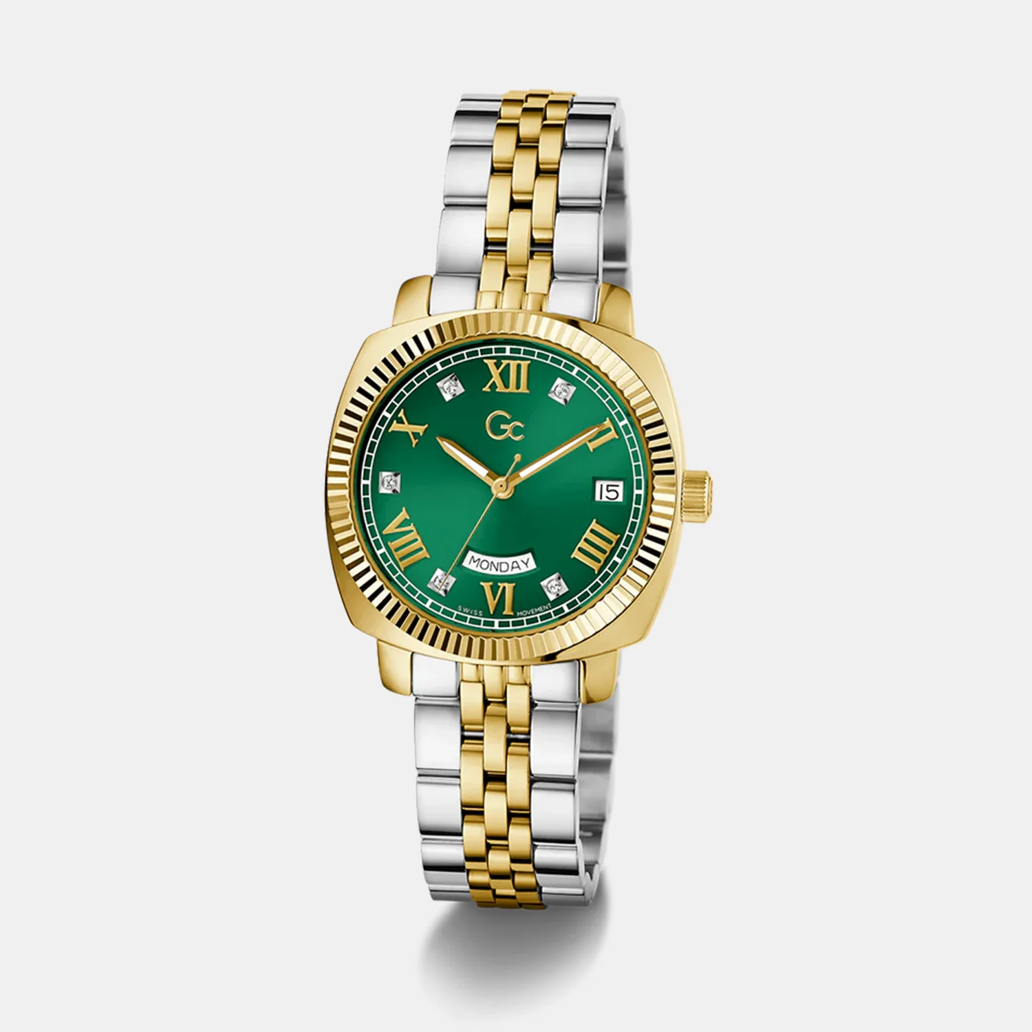 Flair Coussin Women Women Quartz Green Dial Analog Stainless Steel Watch Z44002L9MF - Image 2