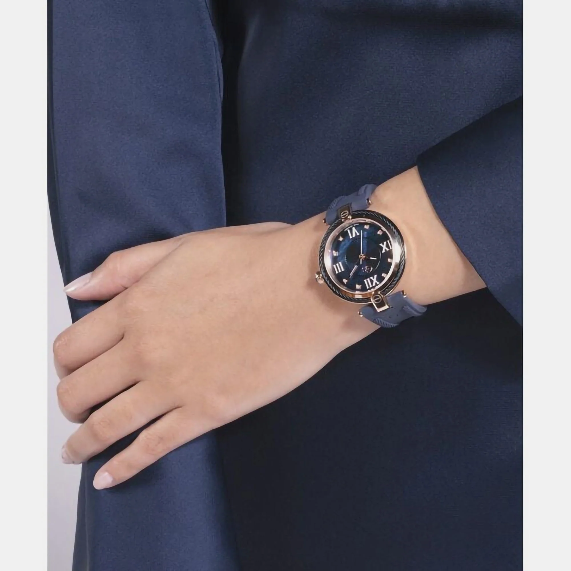 Fusion Cable Women Quartz Mother Of Pearl Dial Analog Silicone Watch Z15004L7MF - Image 7