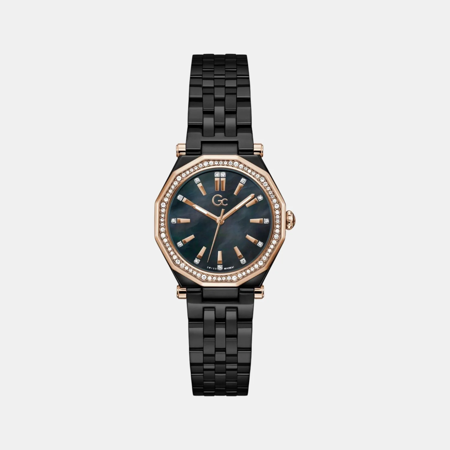 Gc Gleam Women Quartz Black Dial Multi-Function Ceramic Watch Z59002L2