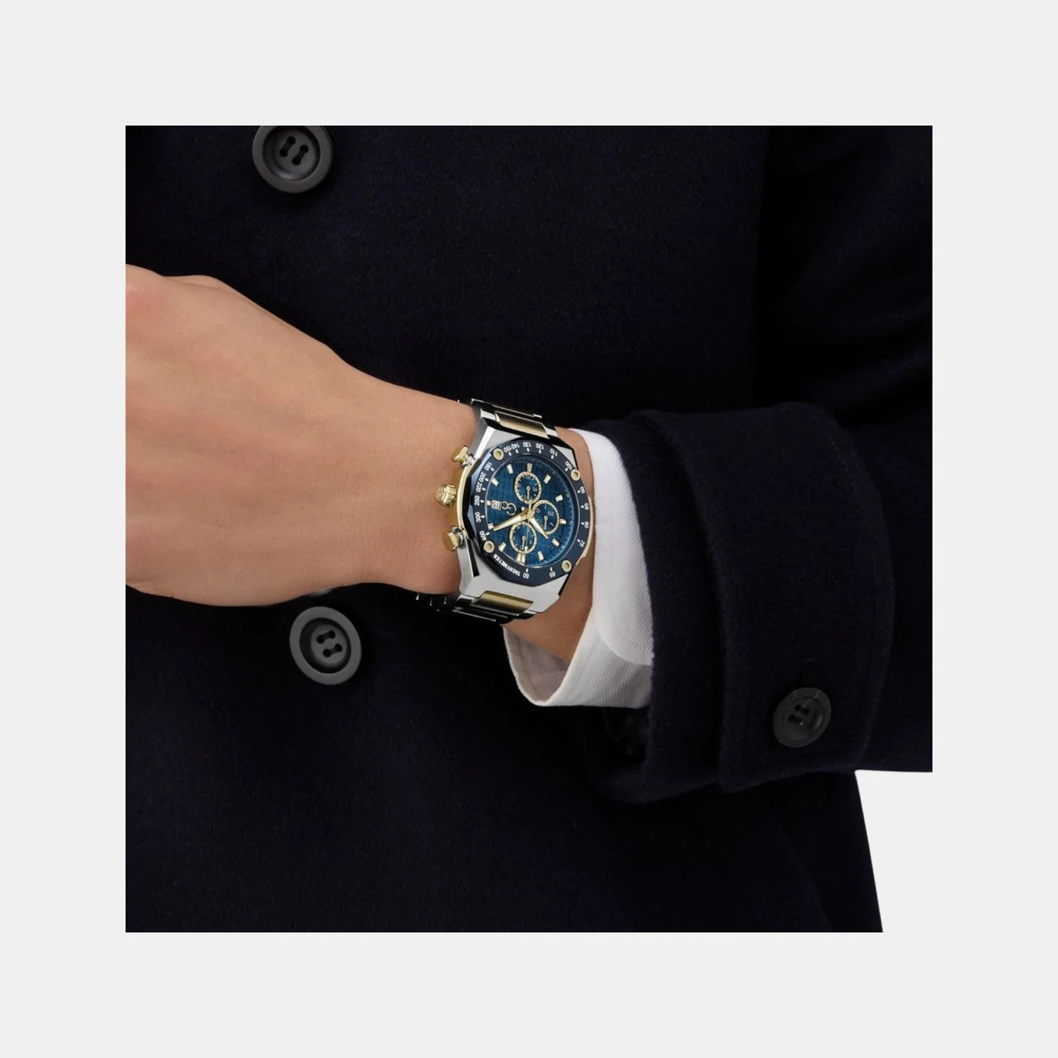 Gc Idolsport Men Quartz Blue Dial Chronograph Stainless Steel Watch Z68001G7 - Image 3
