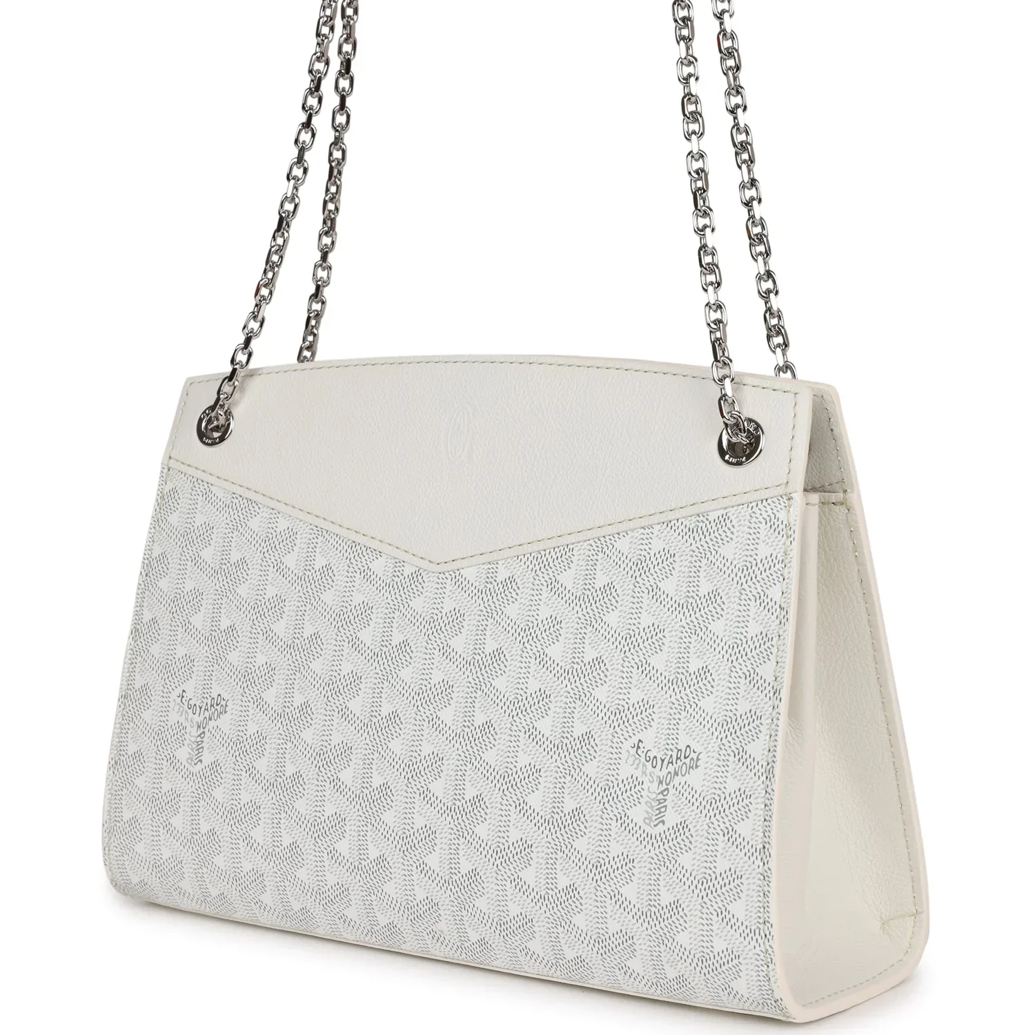 Goyard Rouette Structure PM Bag White Goyardine Palladium Hardware - Image 7