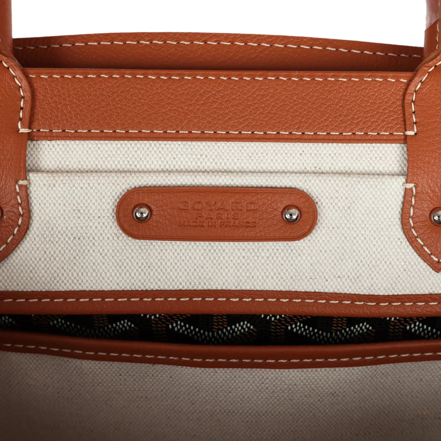 Goyard Saigon Tote Black & Brown Goyardine Canvas Palladium Hardware - Image 7