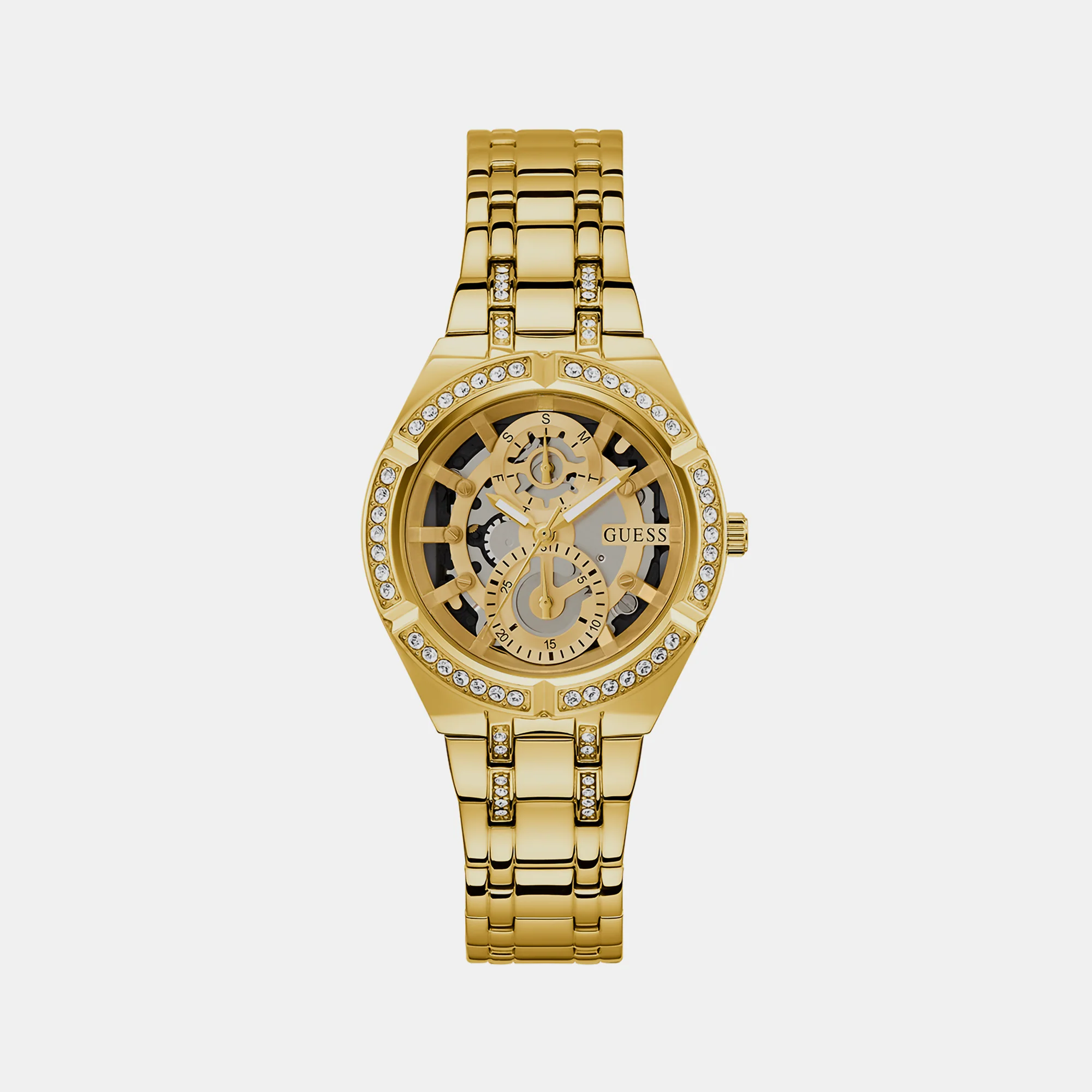 Allara Women Quartz Gold Dial Chronograph Stainless Steel Watch GW0604L2