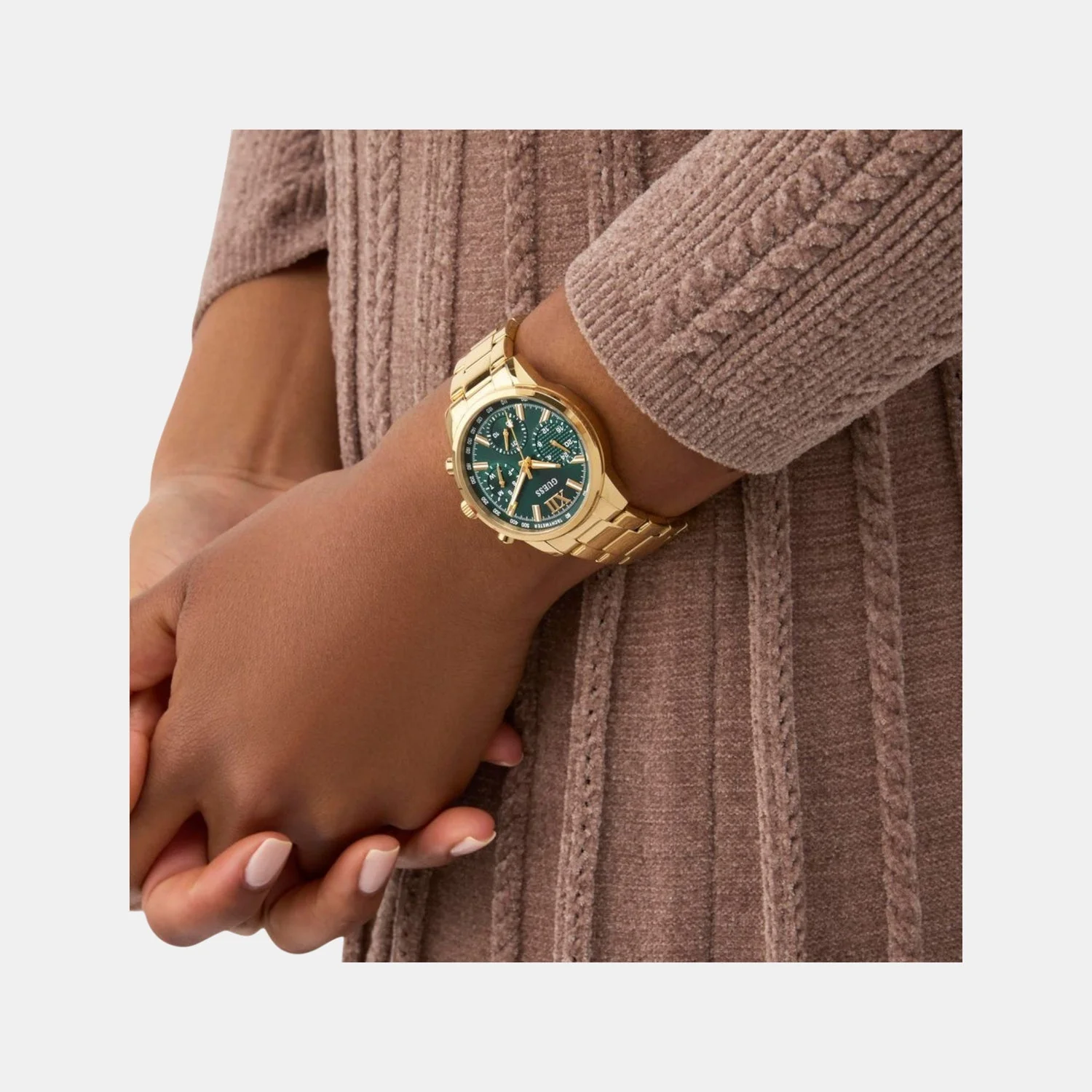 Bailey Women Quartz Green Dial Multi-Function Stainless Steel Watch GW0933L6 - Image 3