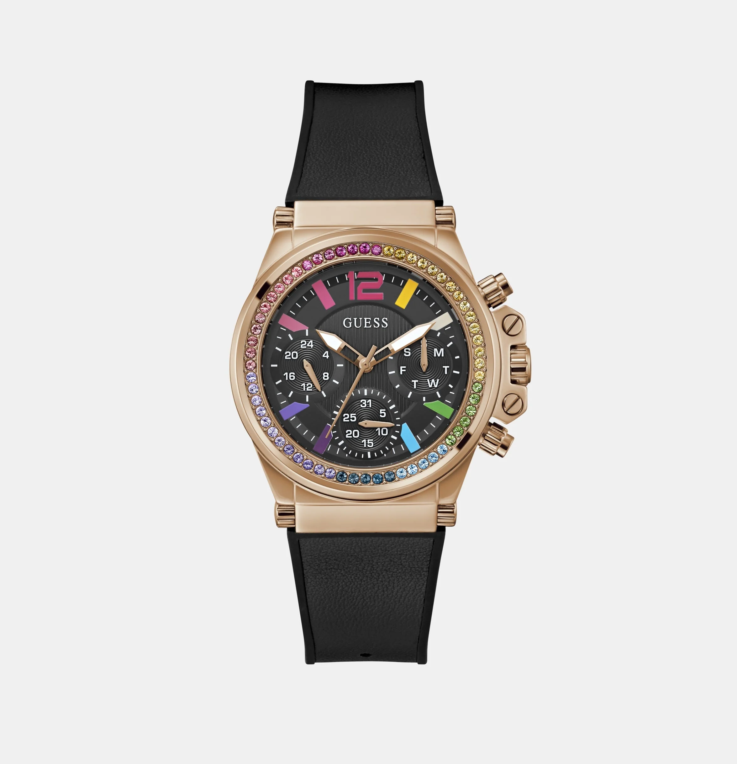 Charisma Women Quartz Black Dial Chronograph Leather Watch GW0562L3