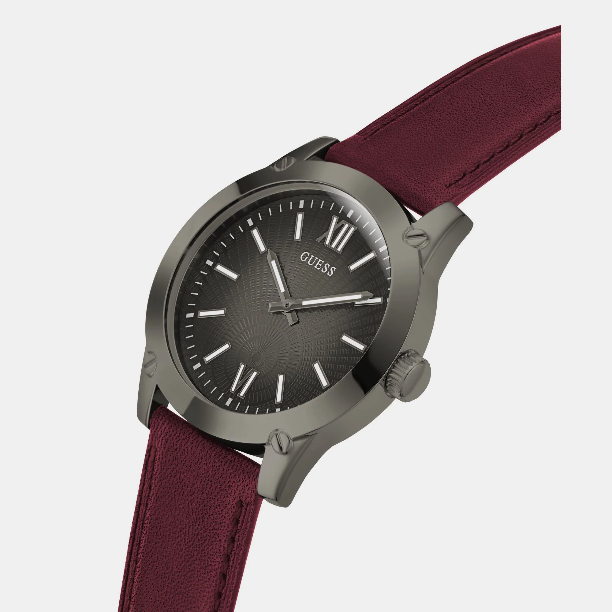 Crescent Men Quartz Grey Dial Analog Leather Watch GW0628G4 - Image 5