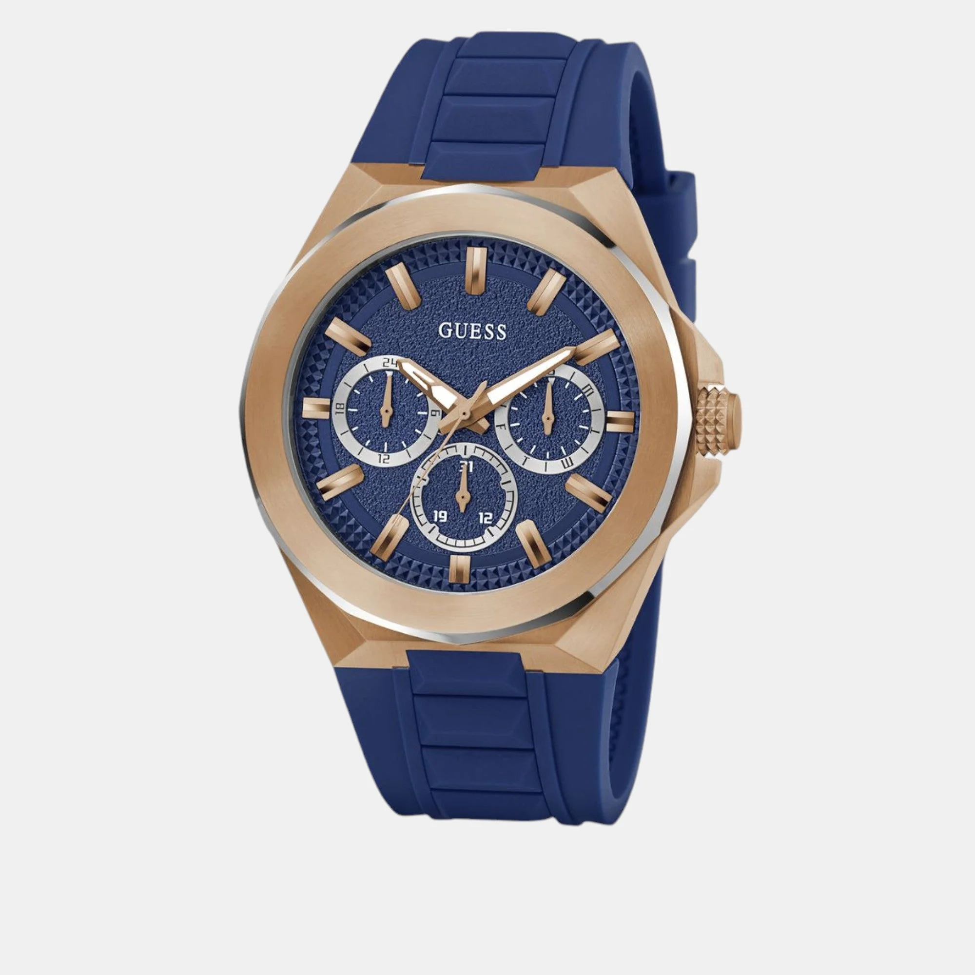 Dashboard Men Quartz Blue Dial Multi-Function Silicone Watch GW0799G2 - Image 2