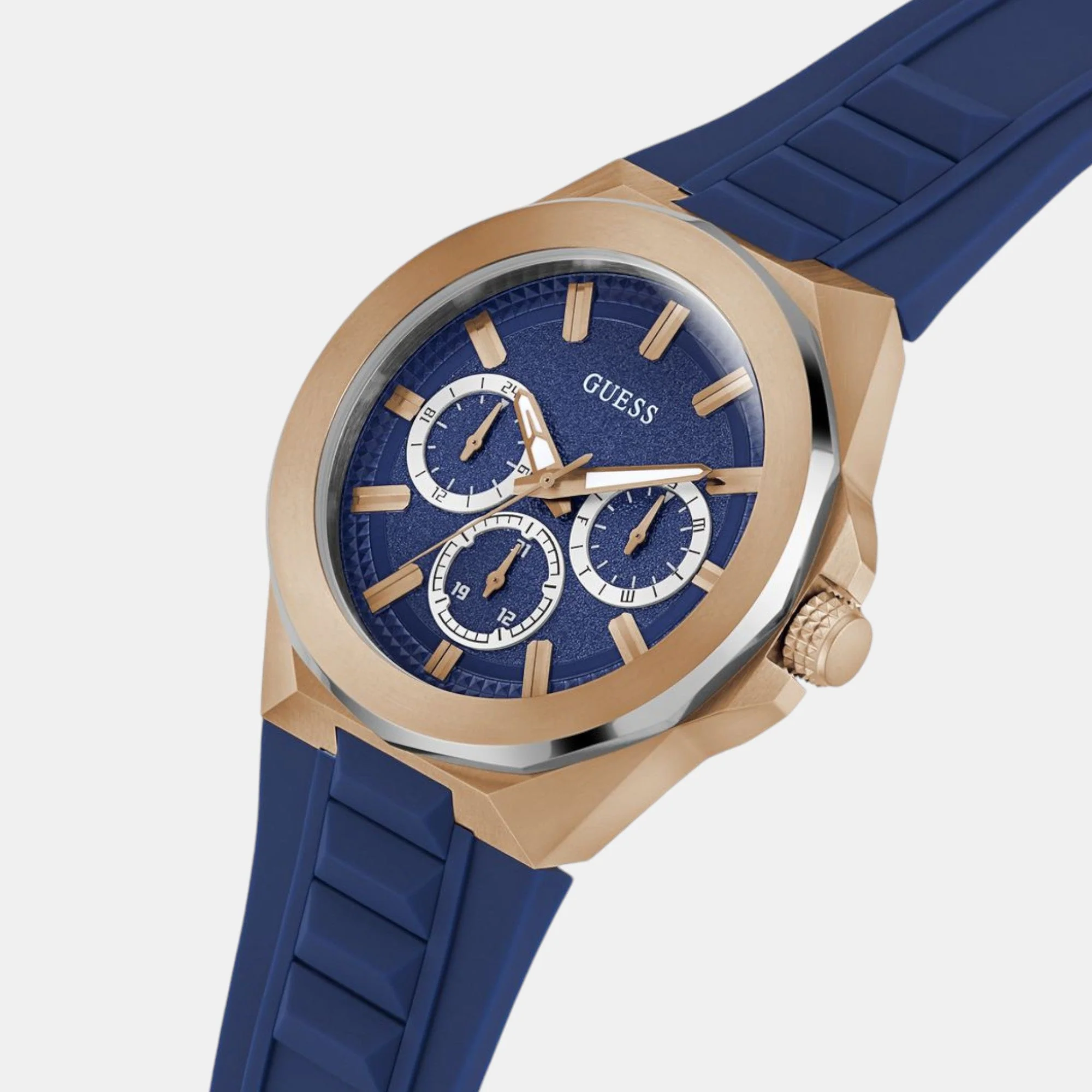 Dashboard Men Quartz Blue Dial Multi-Function Silicone Watch GW0799G2 - Image 3