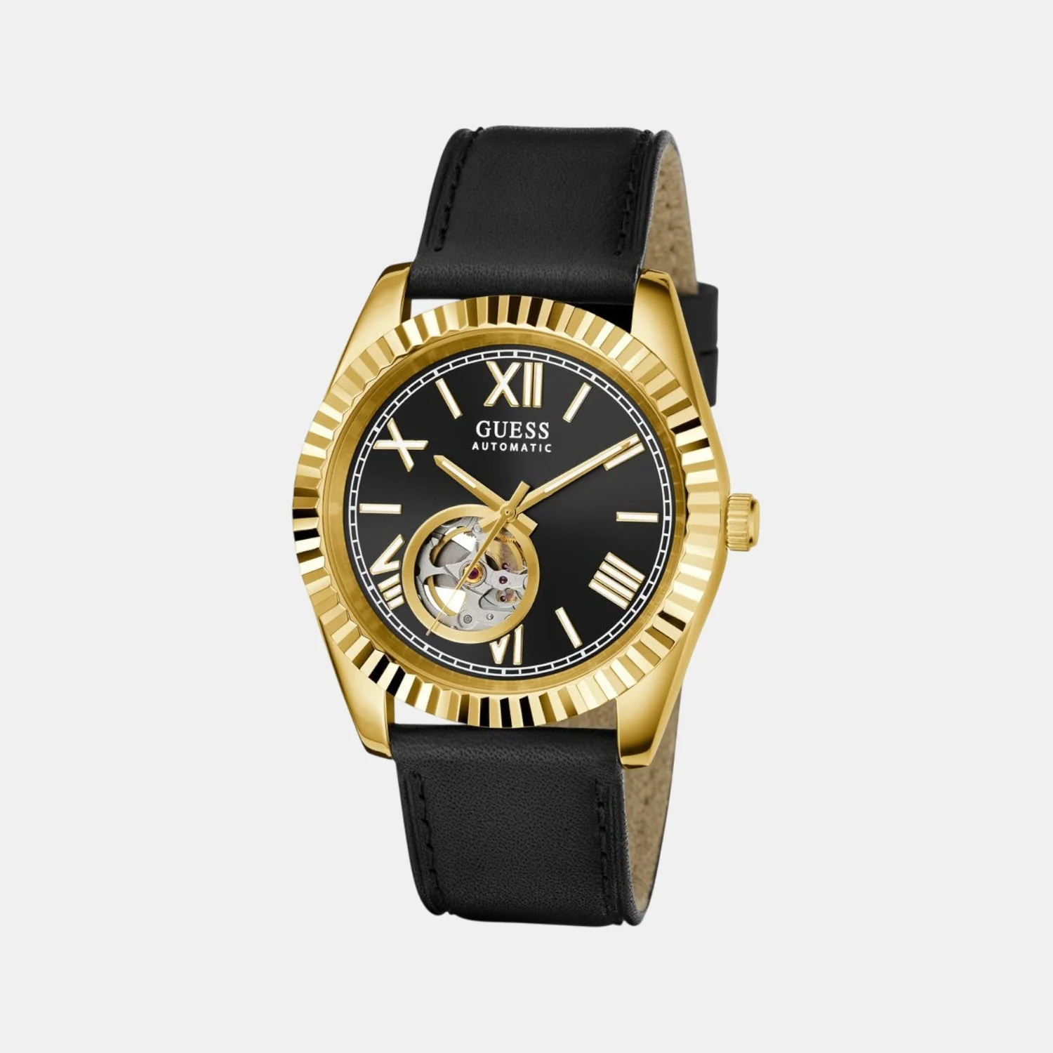 Dress Men Automatic Black Dial Analog Leather Watch GW0985G2 - Image 2