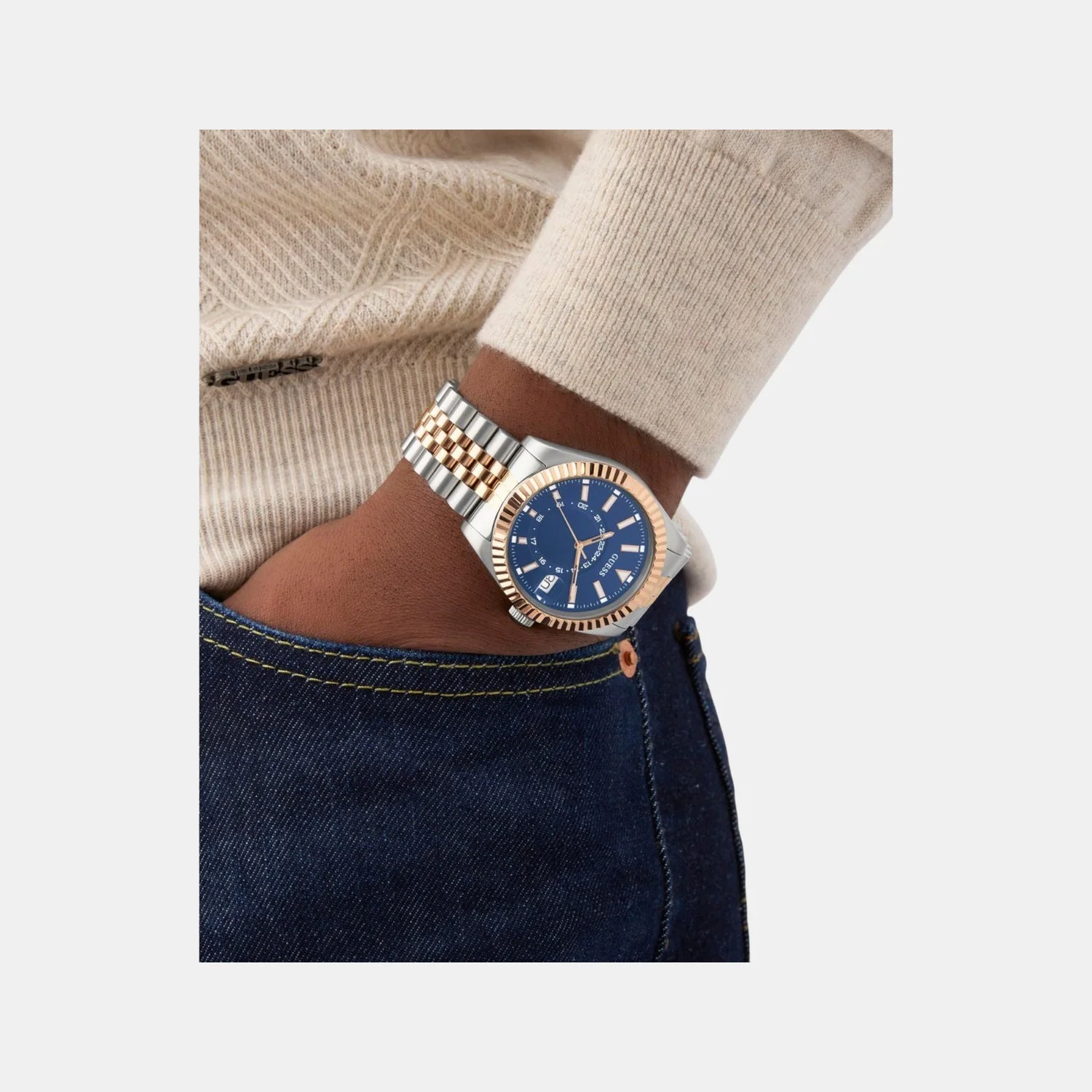 Dress Men Quartz Blue Dial Analog Recycled Steel Watch GW0977G5 - Image 8