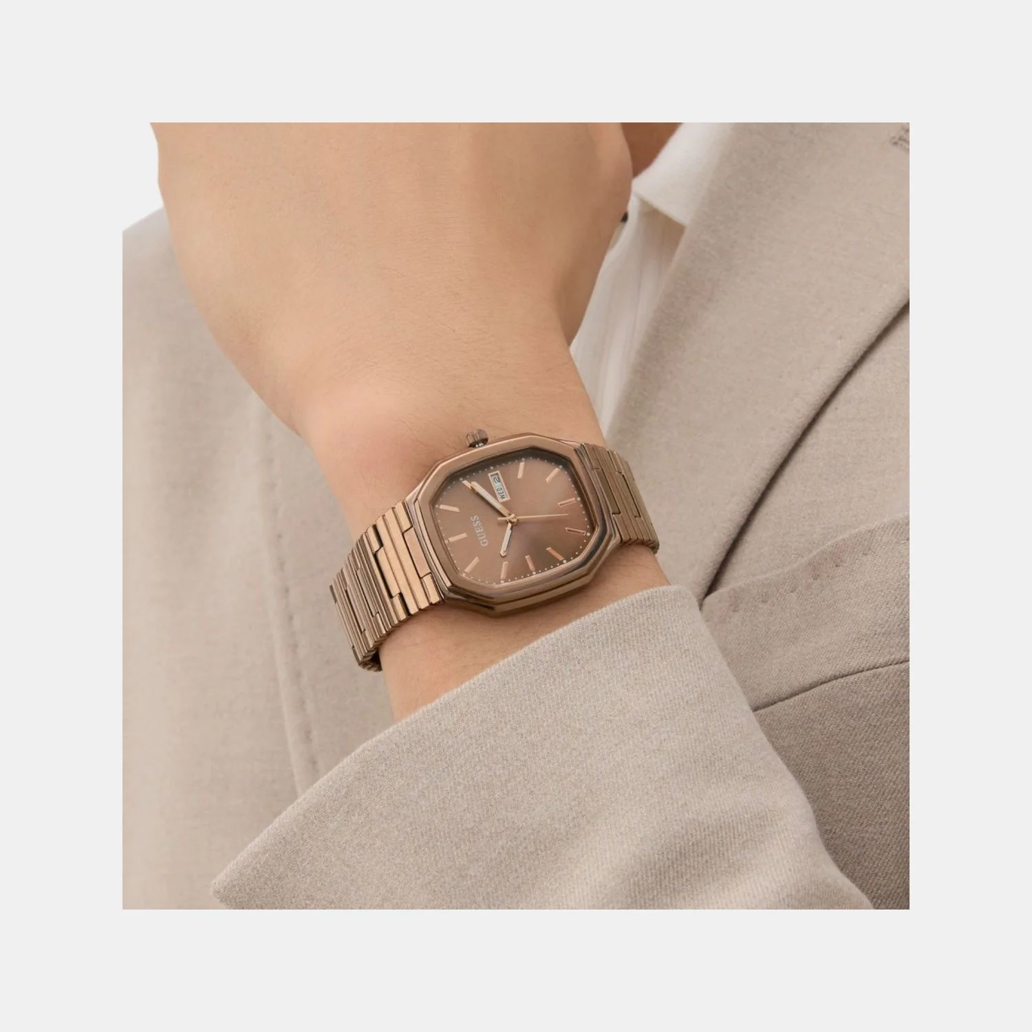 Dress Men Quartz Bronze Dial Analog Recycled Steel Watch GW0978G3 - Image 11