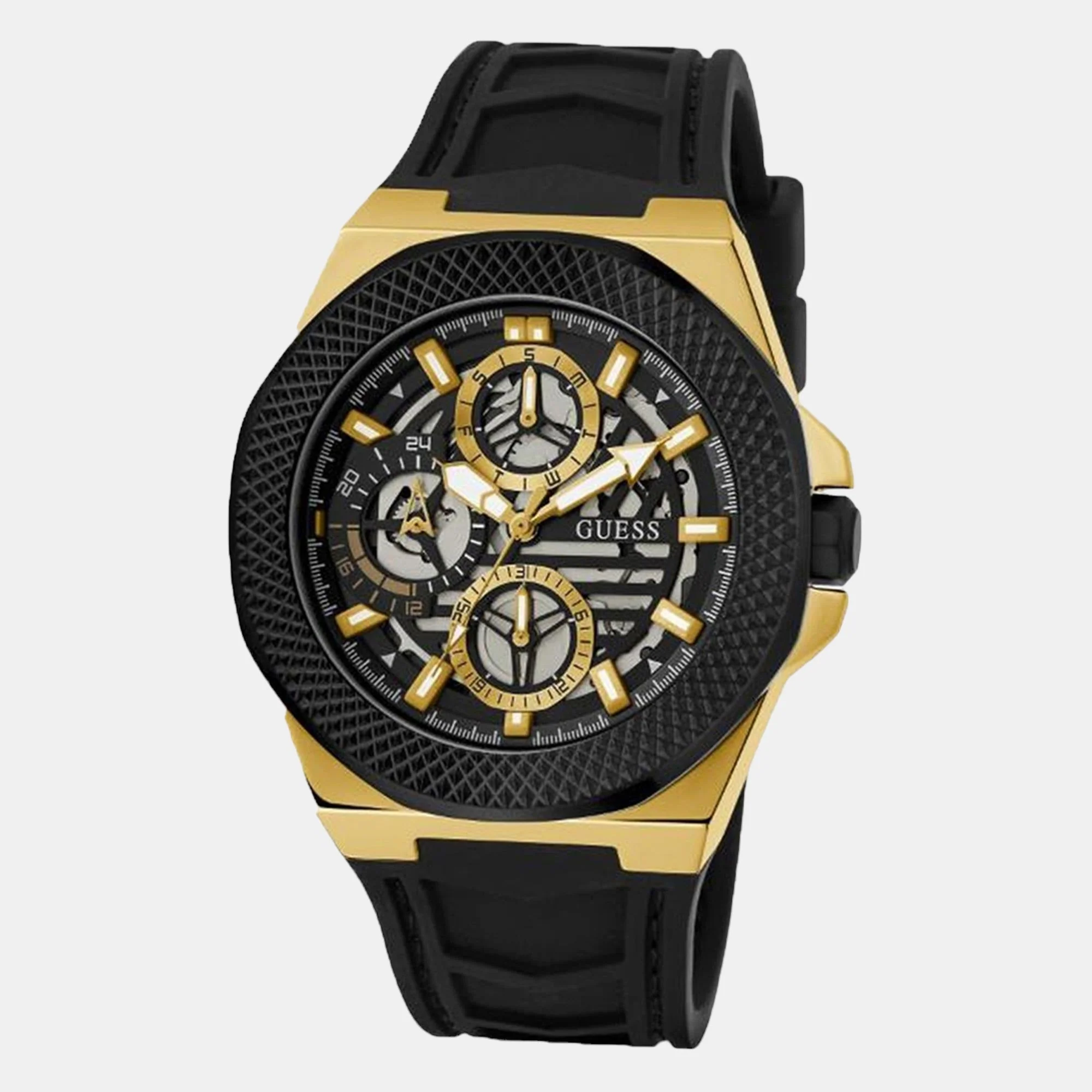 Front-Runner Men Quartz Black Dial Multi-Function Silicone Watch GW0577G2 - Image 4