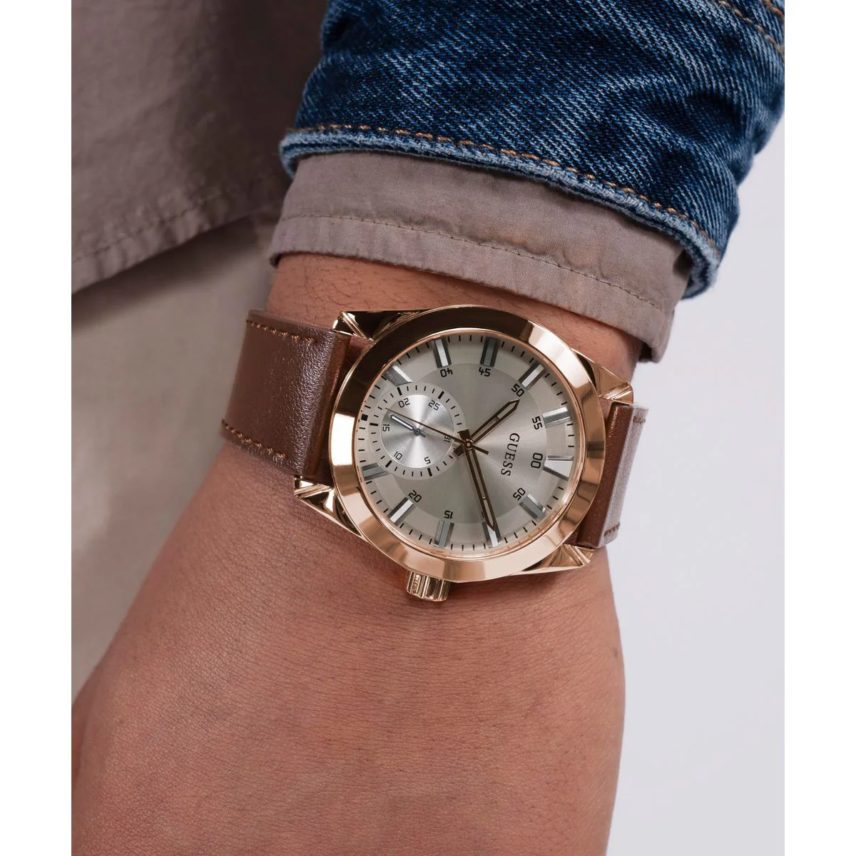 Greyson Men Quartz Grey Dial Multi-Function Leather Watch GW0793G3 - Image 8
