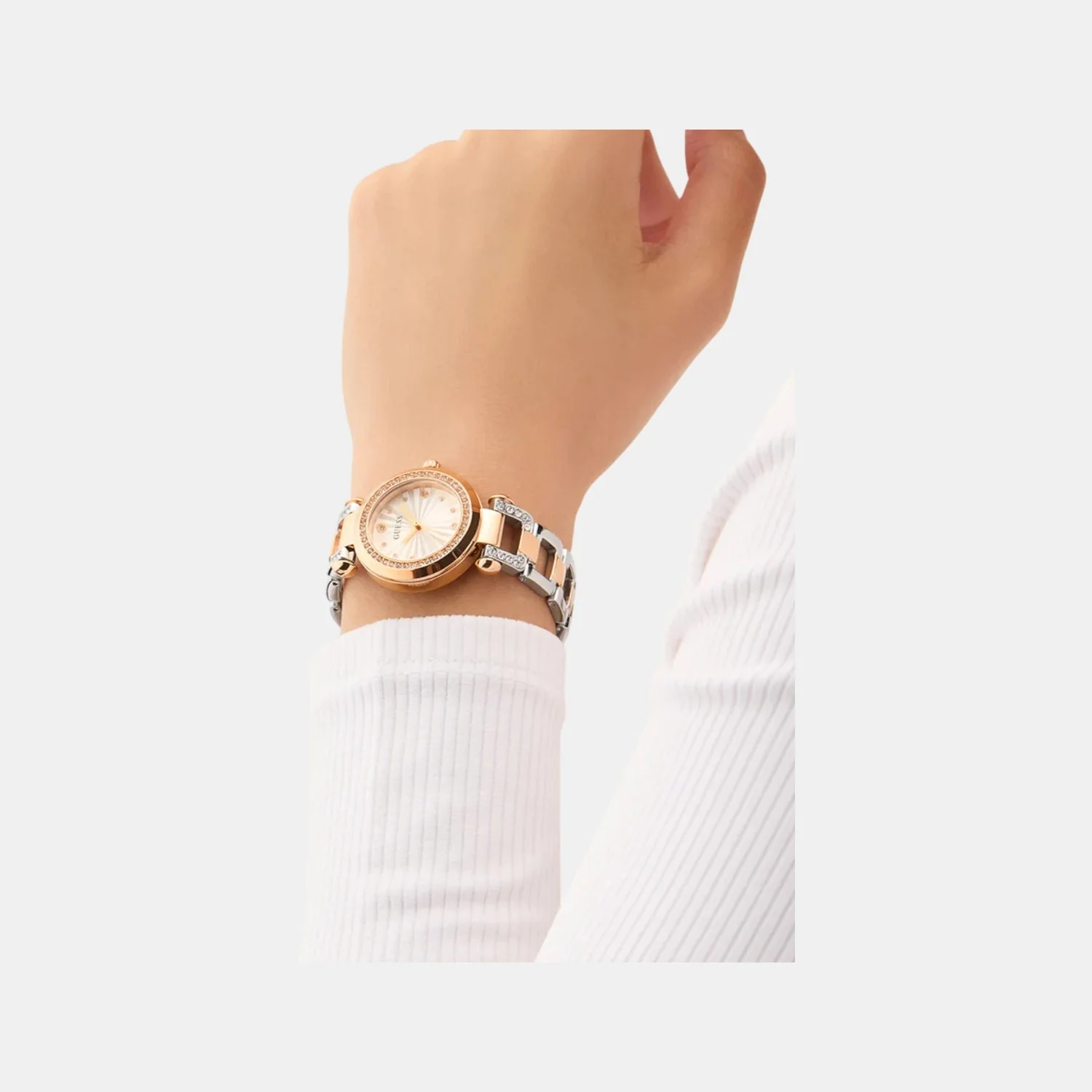 Guess Bejeweled Women Quartz Silver Dial Analog Stainless Steel Watch GW0869L2 - Image 8