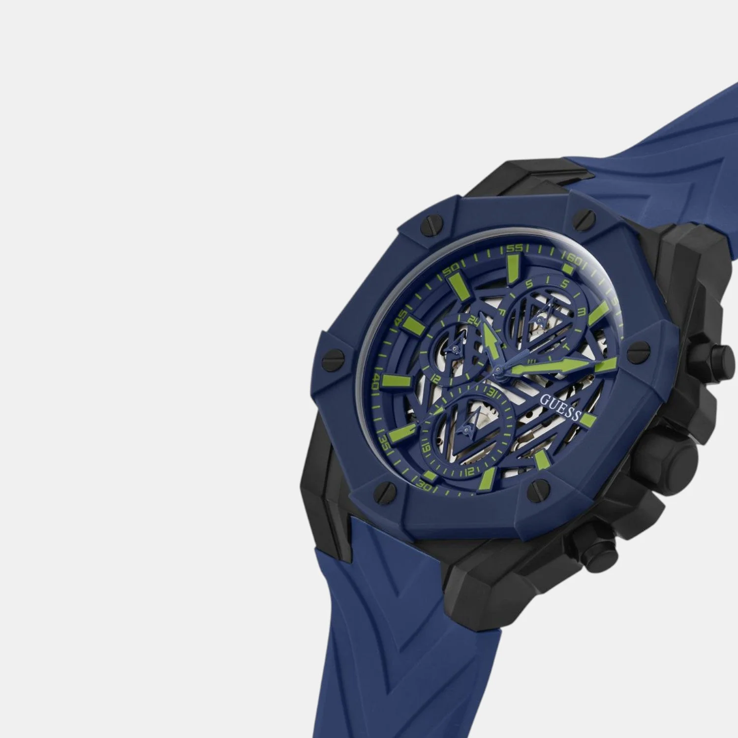Guess Sport Men Quartz Blue Dial Multi-Function Silicone Watch GW0579G3 - Image 4
