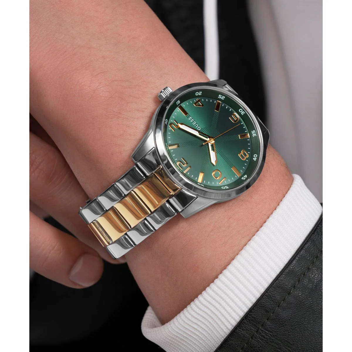 Guess Sport Men Quartz Green Dial Analog Stainless Steel Watch GW0804G4 - Image 6