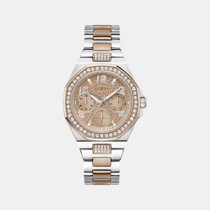 Guess Trend Women Quartz Rose Gold Dial Multi-Function Stainless Steel Watch GW0777L3