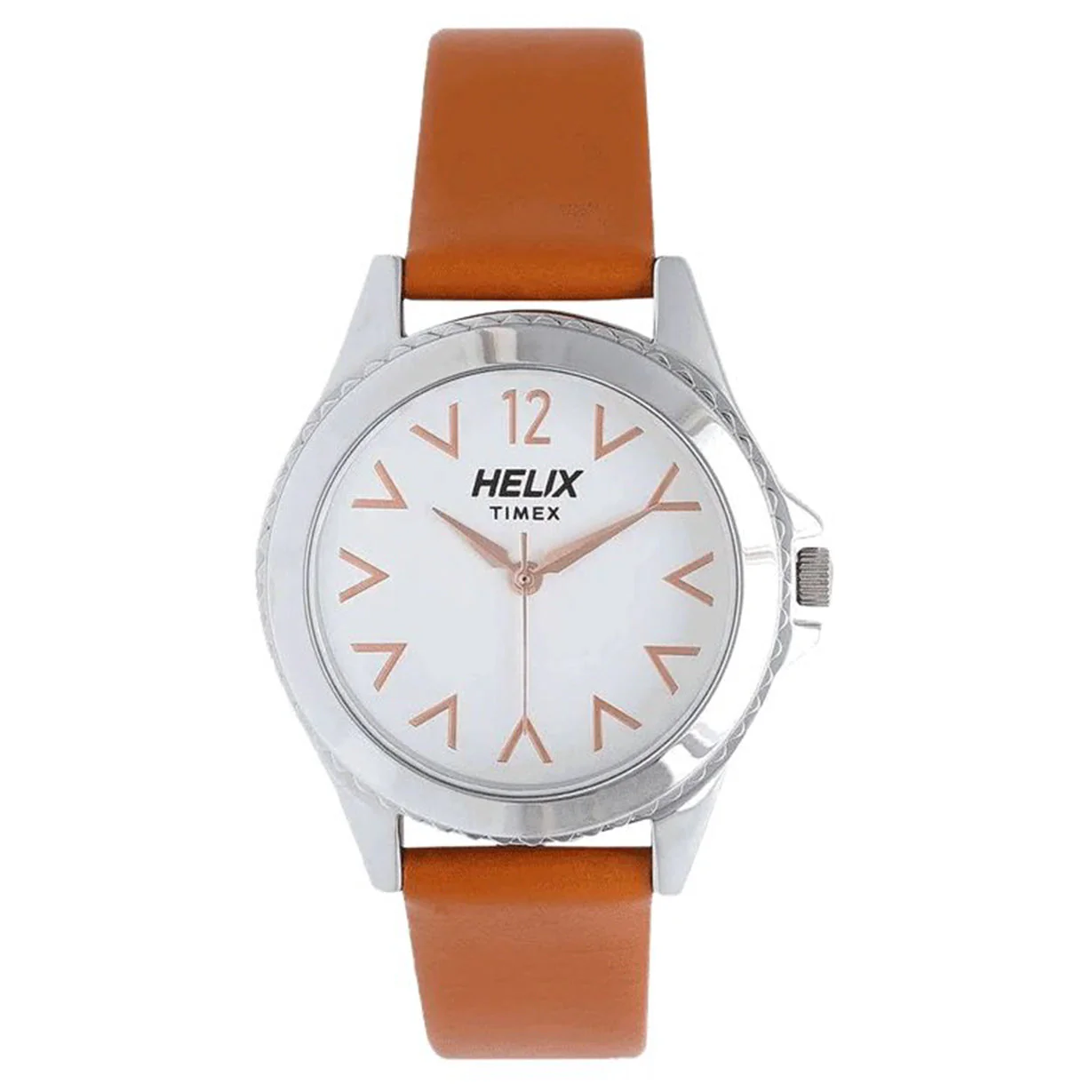 Helix Analog White Dial Leather Strap - Image 2