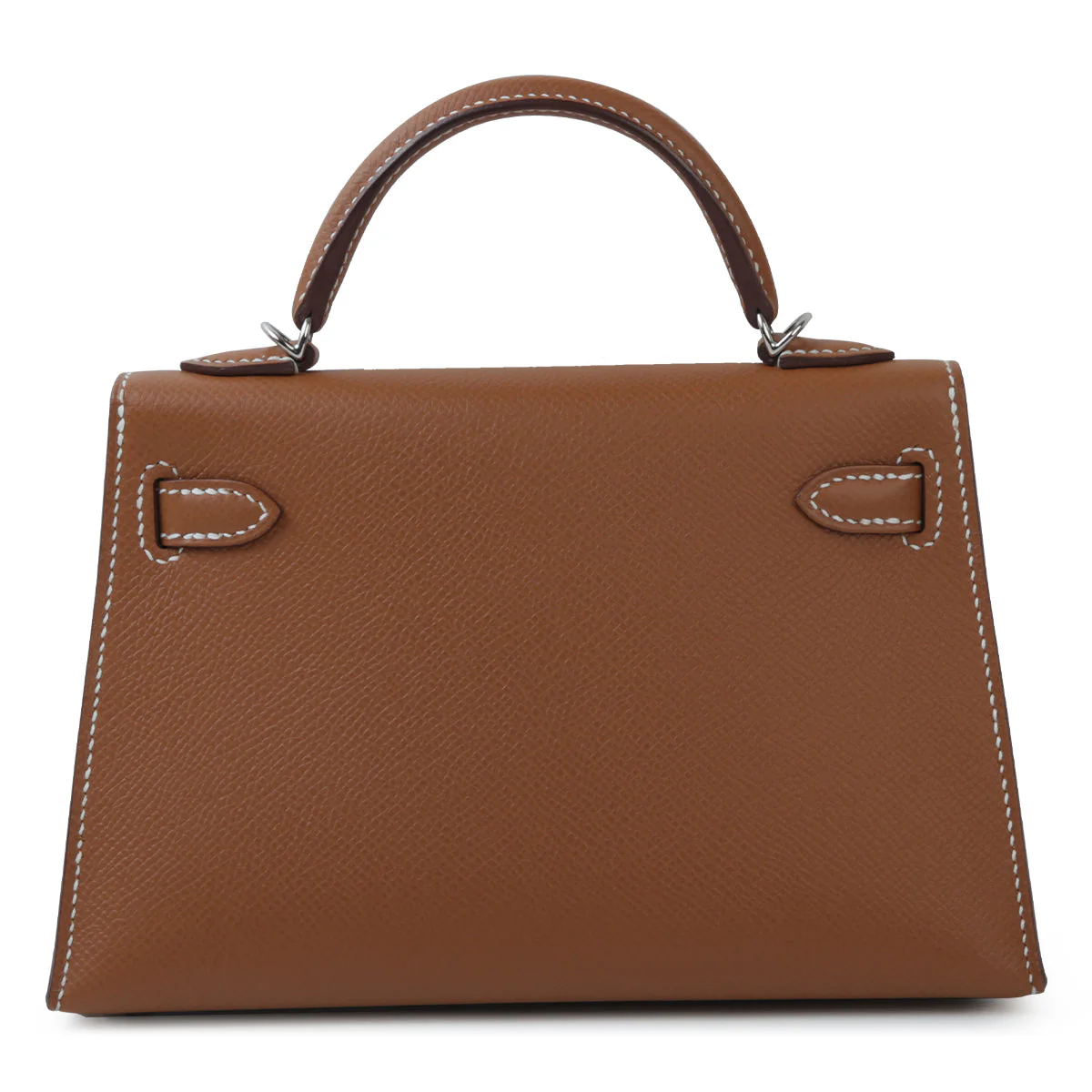 HERMES Mini Kelly II handbag in Gold Epsom leather with Palladium hardware - Image 2