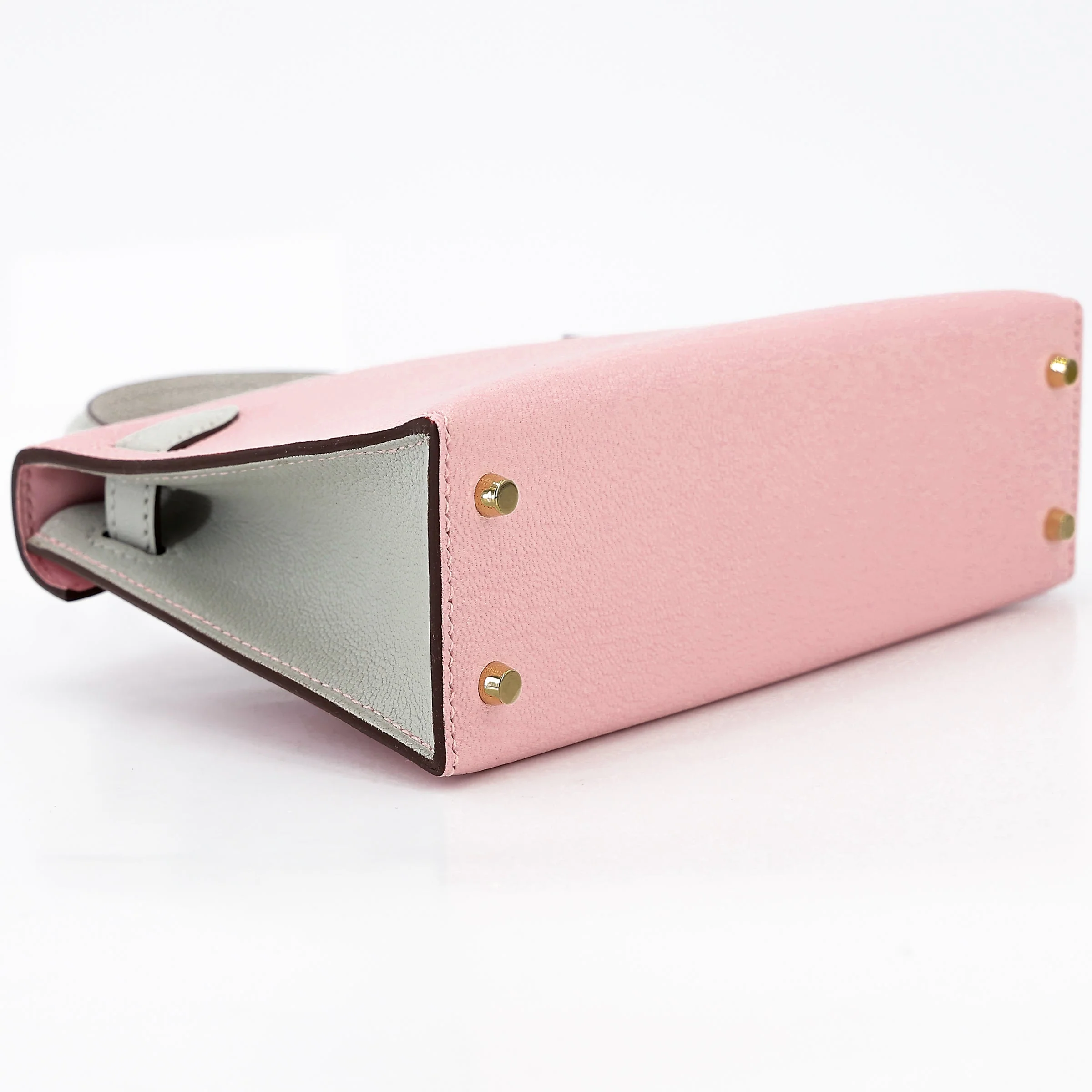 HERMÈS Mini Kelly II HSS Gris Perle Rose Sakura Chevre Permabrass hardware - Image 3