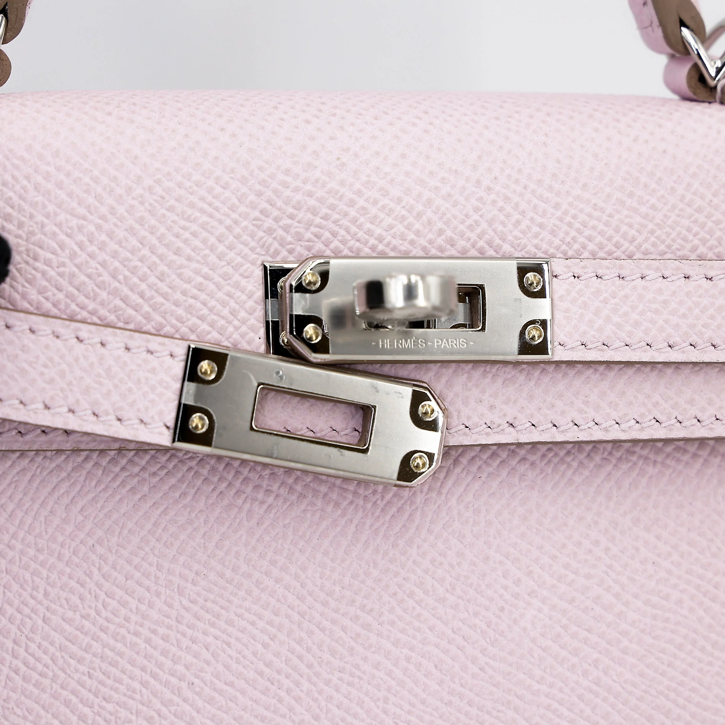 HERMÈS Mini Kelly II Mauve Pale (09) Epsom Palladium hardware - Image 3