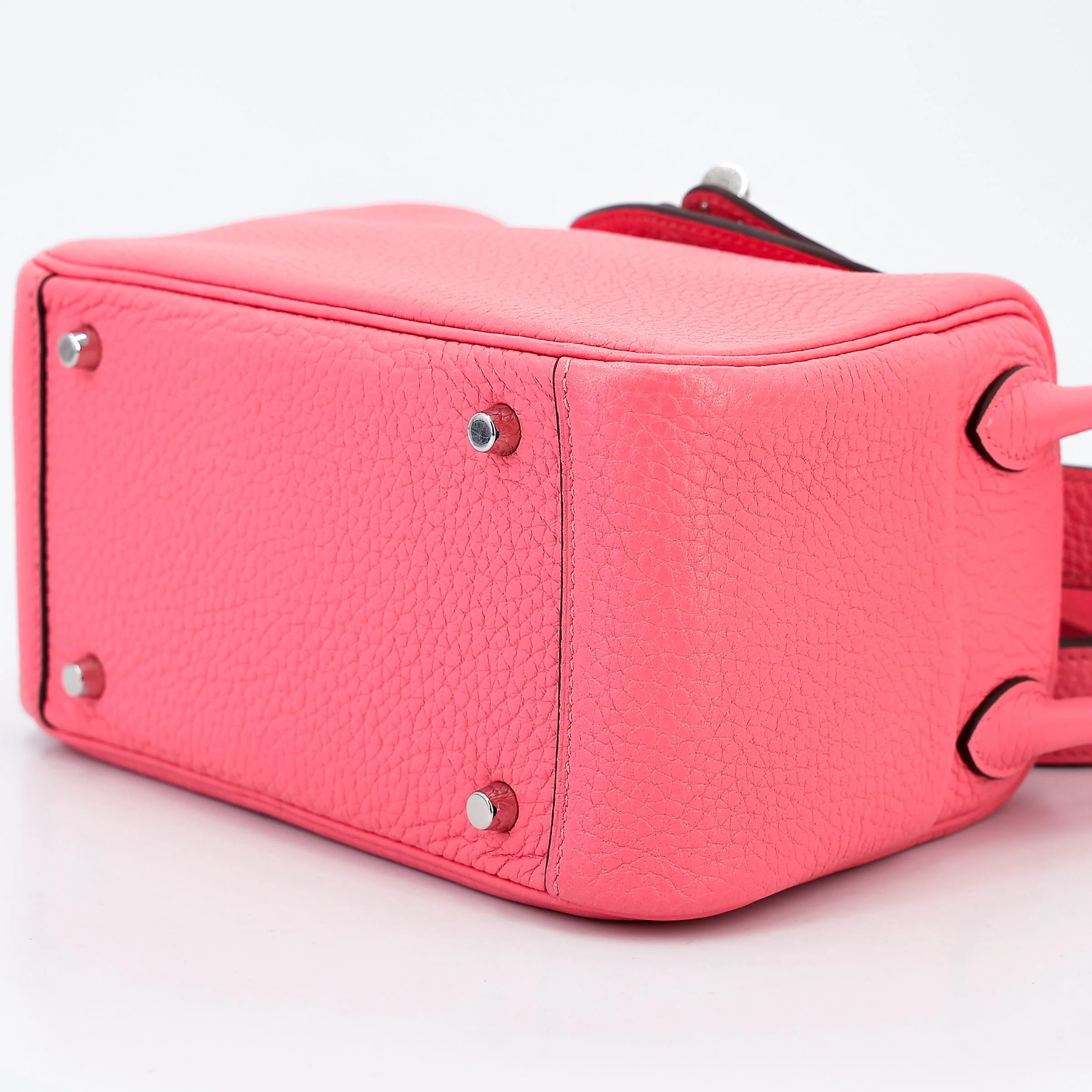 HERMÈS Mini Lindy Rose Azalee (8W) Clemence Palladium hardware - Image 3
