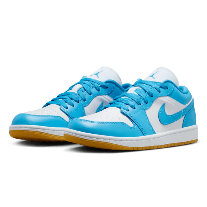 Jordan 1 Low White Gum Light Brown Dark Powder Blue (Women's) - Image 2
