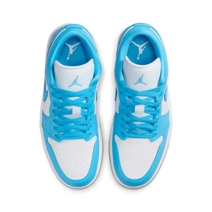 Jordan 1 Low White Gum Light Brown Dark Powder Blue (Women's) - Image 3