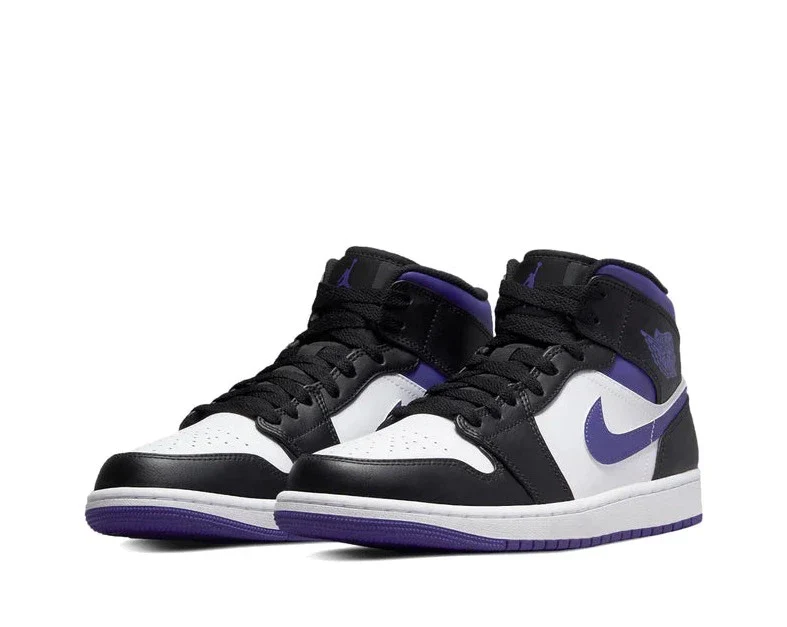 JORDAN 1 MID WHITE BLACK PURPLE - Image 2