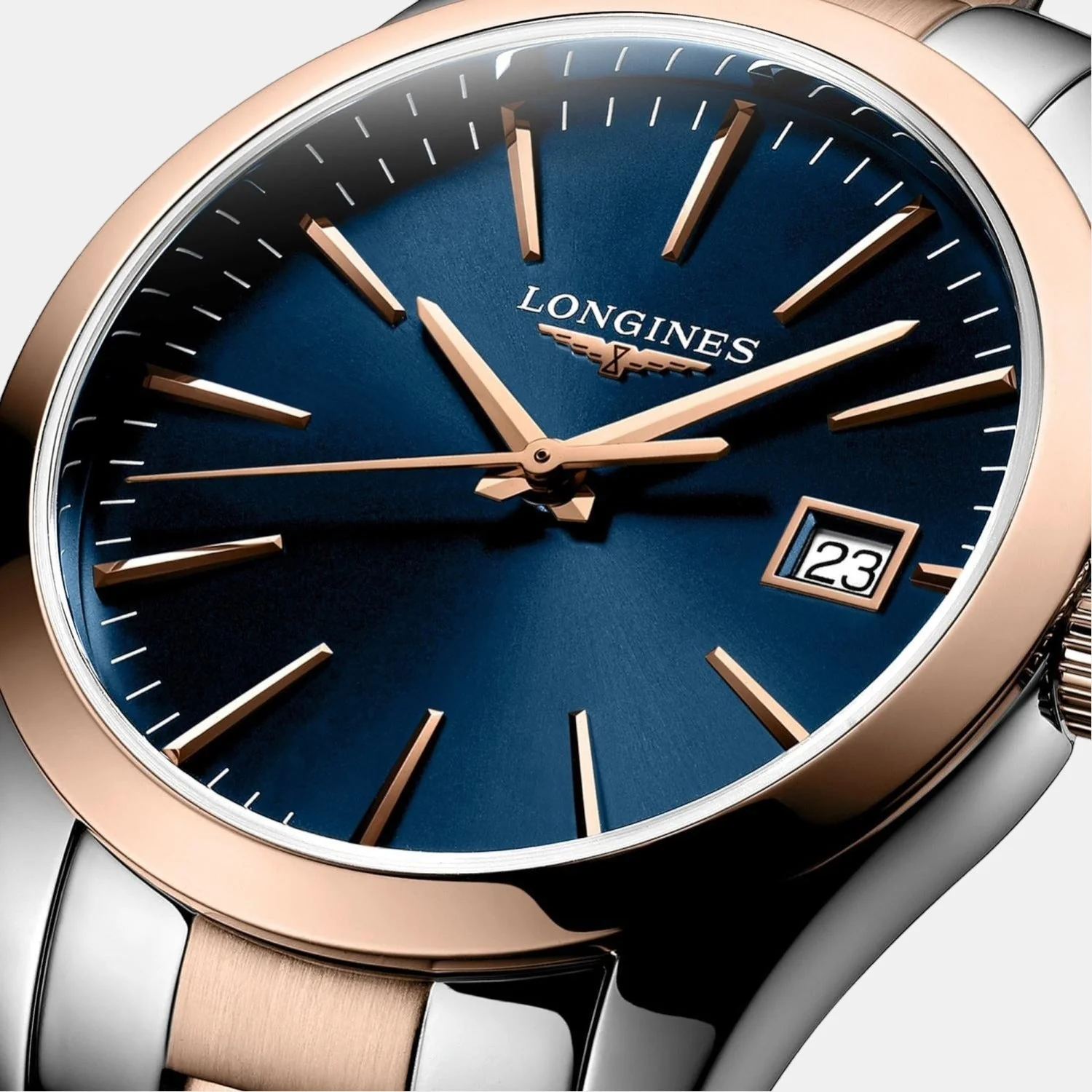 Conquest Classic Women Quartz Blue Dial Analog Stainless Steel Watch L23863927 - Image 2