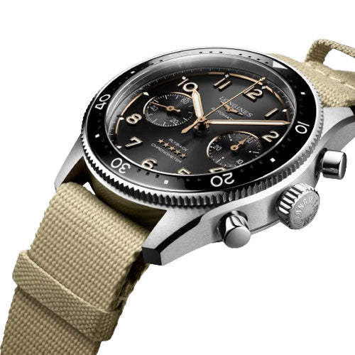 Longines Spirit Flyback Sunray Black Dial Men 42mm