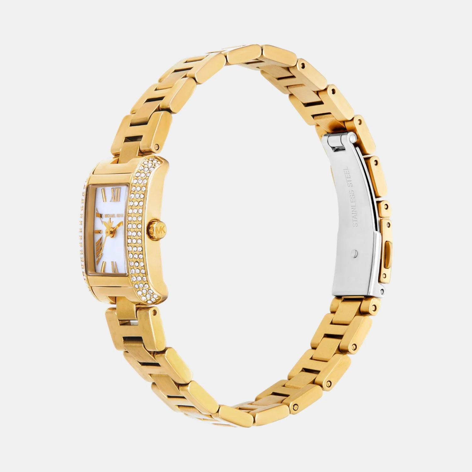Emery Women Quartz White Mother Of Pearl Dial Analog Stainless Steel Watch MK4867 - Image 2