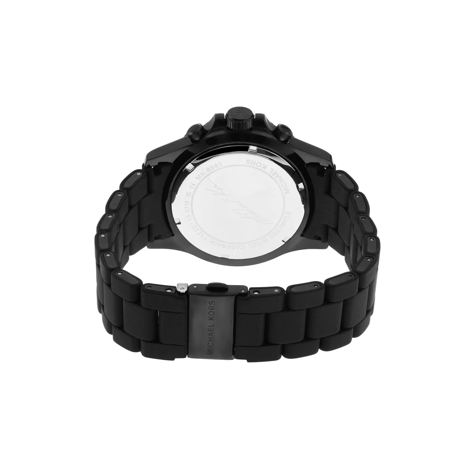 Everest Men Quartz Black Dial Chronograph Silicone Watch MK8980 - Image 3