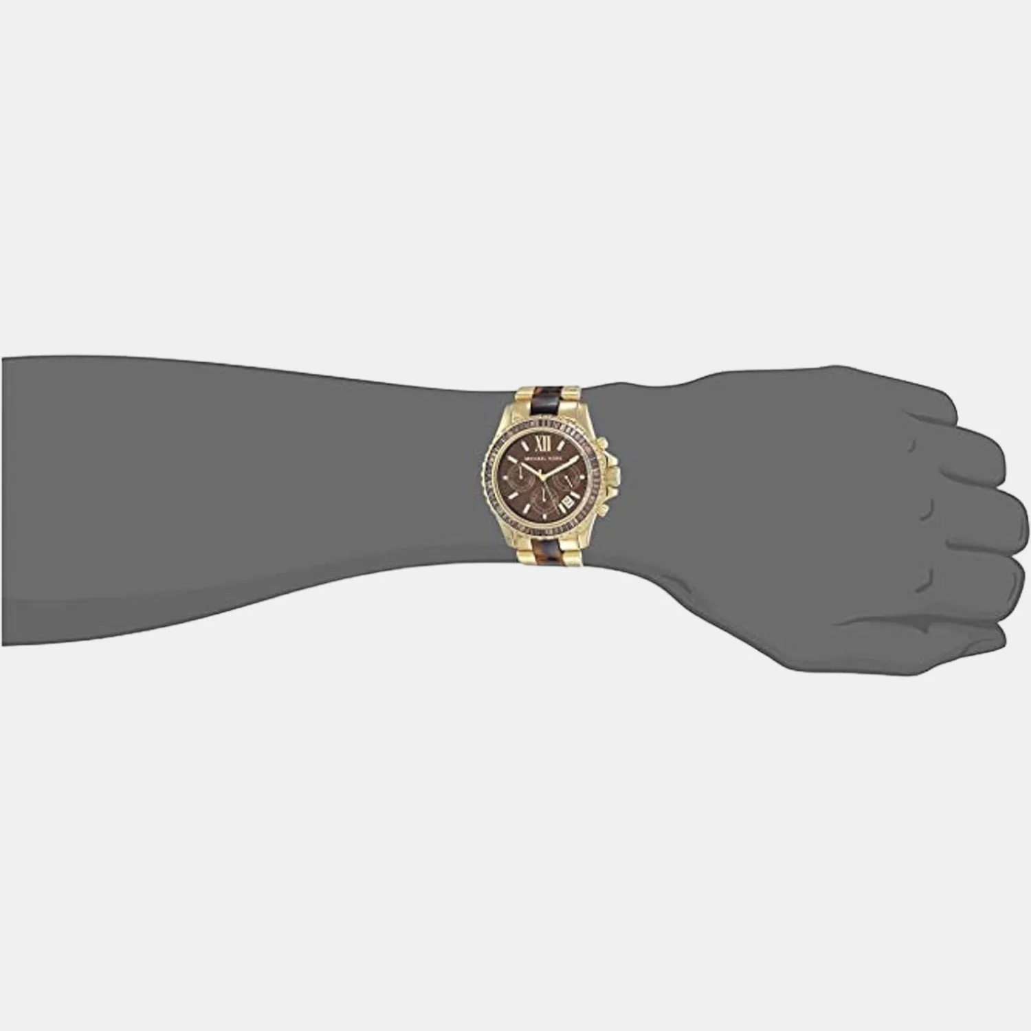 Everest Women Quartz Brown Dial Chronograph Stainless Steel Watch MK6973 - Image 4